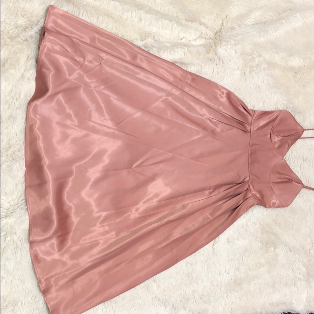 Perfect silk rose gold dress!
